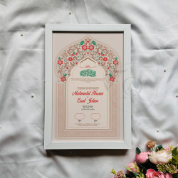 Blush Arch Nikahnama – Mughal Floral Marriage Certificate