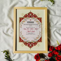 Crimson Crown Nikahnama – Islamic Floral Marriage Certificate