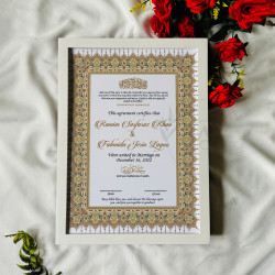 Golden Minaret Nikahnama – Islamic Marriage Certificate with Traditional Border