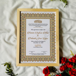 Golden Minaret Nikahnama – Islamic Marriage Certificate with Traditional Border