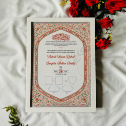Blush Garden Nikahnama – Floral Arch Marriage Certificate with Islamic Touch