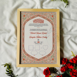 Blush Garden Nikahnama – Floral Arch Marriage Certificate with Islamic Touch