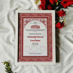 Crimson Bloom Nikahnama – Elegant Islamic Marriage Certificate with Floral Border