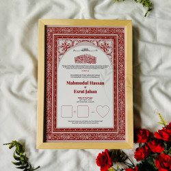Crimson Bloom Nikahnama – Elegant Islamic Marriage Certificate with Floral Border