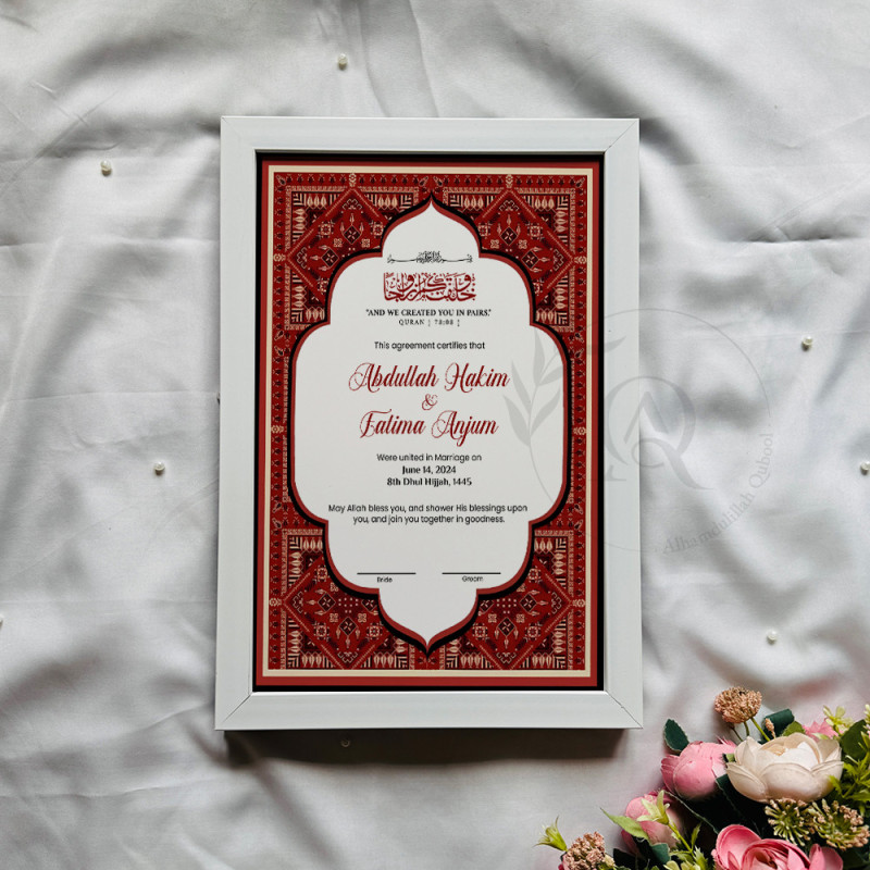 Crimson Heritage Nikahnama – Tribal Islamic Marriage Certificate
