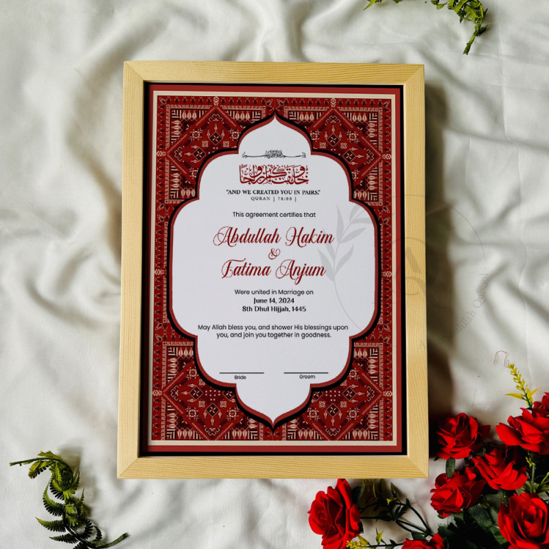 Crimson Heritage Nikahnama – Tribal Islamic Marriage Certificate