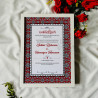 Tribal Crimson Nikahnama – Islamic Marriage Certificate with Bold Pattern