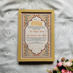 Golden Blossom Nikahnama – Islamic Marriage Certificate with Floral Arch