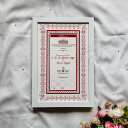 Crimson Grace Nikahnama – Red Lattice Islamic Marriage Certificate