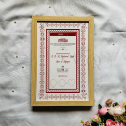 Crimson Grace Nikahnama – Red Lattice Islamic Marriage Certificate