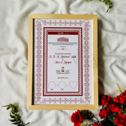 Crimson Grace Nikahnama – Red Lattice Islamic Marriage Certificate