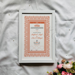 Terracotta Lace Nikahnama – Islamic Marriage Certificate with Floral Frame