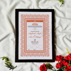Terracotta Lace Nikahnama – Islamic Marriage Certificate with Floral Frame