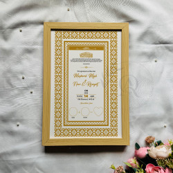 Golden Lace Nikahnama – Elegant Islamic Marriage Certificate with Floral Border