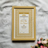 Golden Lace Nikahnama – Elegant Islamic Marriage Certificate with Floral Border