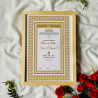 Golden Lace Nikahnama – Elegant Islamic Marriage Certificate with Floral Border
