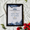 Celestial Twilight Nikahnama – Blue Watercolor Islamic Marriage Certificate