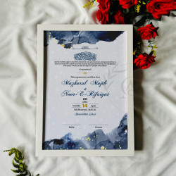 Celestial Twilight Nikahnama – Blue Watercolor Islamic Marriage Certificate