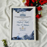Celestial Twilight Nikahnama – Blue Watercolor Islamic Marriage Certificate