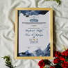 Celestial Twilight Nikahnama – Blue Watercolor Islamic Marriage Certificate