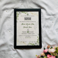 Botanical Whisper Nikahnama – Green Floral Islamic Marriage Certificate