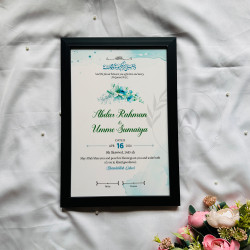 Aqua Bloom Nikahnama – Modern Islamic Marriage Certificate with Watercolor Floral Design