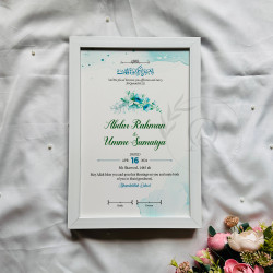 Aqua Bloom Nikahnama – Modern Islamic Marriage Certificate with Watercolor Floral Design