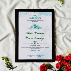 Aqua Bloom Nikahnama – Modern Islamic Marriage Certificate with Watercolor Floral Design