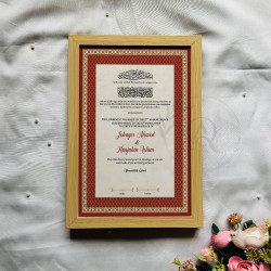 Crimson Lattice Nikahnama – Islamic Marriage Certificate with Traditional Red Motif