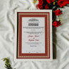 Crimson Lattice Nikahnama – Islamic Marriage Certificate with Traditional Red Motif