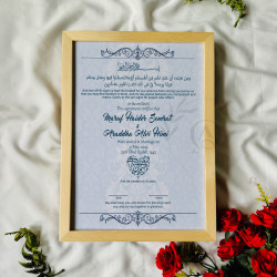 Saafinah-e-Mawaddah Nikahnama – Blue Floral Islamic Marriage Certificate.