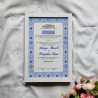 Sapphire Petal Nikahnama – Elegant Blue Islamic Marriage Certificate