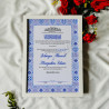 Sapphire Petal Nikahnama – Elegant Blue Islamic Marriage Certificate