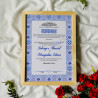 Sapphire Petal Nikahnama – Elegant Blue Islamic Marriage Certificate