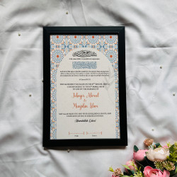Amber Mosaic Nikahnama – Islamic Marriage Certificate with Moroccan Tile Design
