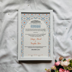 Amber Mosaic Nikahnama – Islamic Marriage Certificate with Moroccan Tile Design