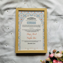 Amber Mosaic Nikahnama – Islamic Marriage Certificate with Moroccan Tile Design