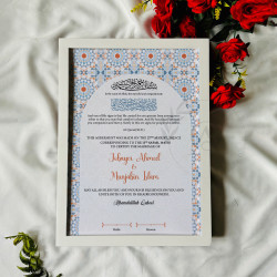 Amber Mosaic Nikahnama – Islamic Marriage Certificate with Moroccan Tile Design