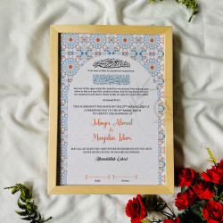 Amber Mosaic Nikahnama – Islamic Marriage Certificate with Moroccan Tile Design