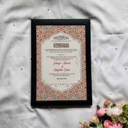Jewel Tapestry Nikahnama – Vibrant Islamic Marriage Certificate with Geometric Motifs