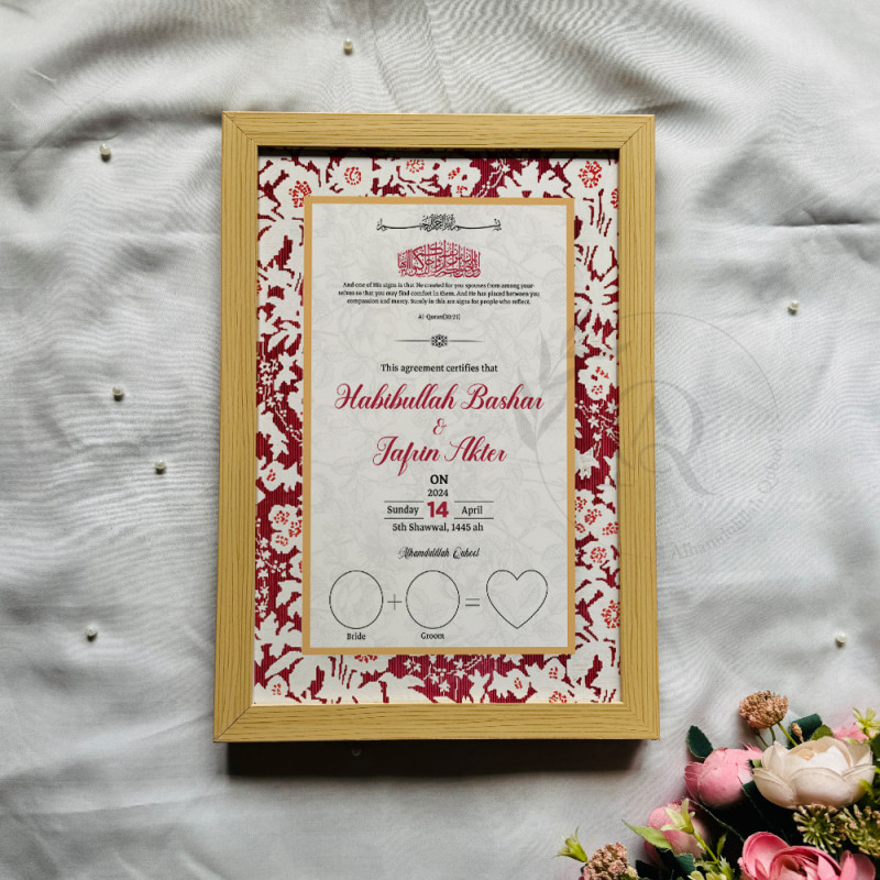 Crimson Weave Nikahnama – Traditional Marriage Certificate