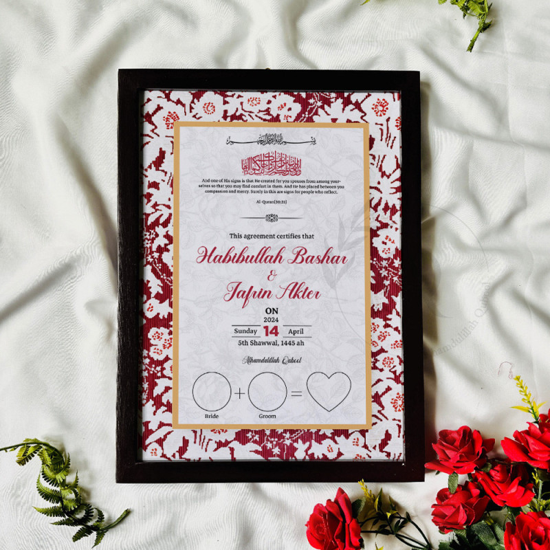 Crimson Weave Nikahnama – Traditional Marriage Certificate