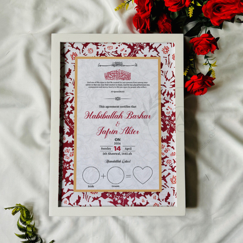 Crimson Weave Nikahnama – Traditional Marriage Certificate
