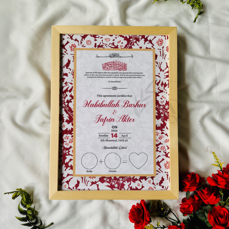 Crimson Weave Nikahnama – Traditional Marriage Certificate