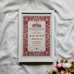 Velvet Rouge Nikahnama – Luxury Baroque Style Islamic Marriage Certificate.