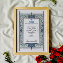 Sapphire Bloom Nikahnama – Ottoman Floral Islamic Marriage Certificate.
