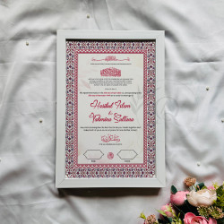 Rosewood Red Nikahnama – Elegant Islamic Marriage Certificate.