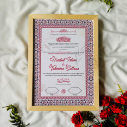 Rosewood Red Nikahnama – Elegant Islamic Marriage Certificate.