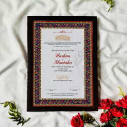 Mughal-Inspired Nikahnama Islamic Wedding Certificate Frame