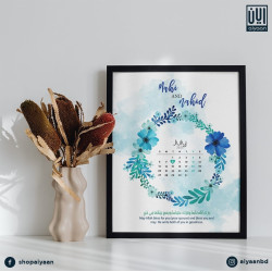 Save The Date Blue Floral Frame